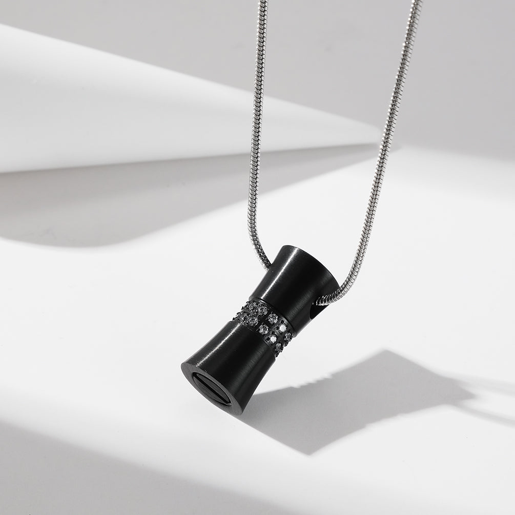 Ashes Cremation Jewelry Black Stainless Steel Pet Urn Pendants Necklace High Quality Pendant