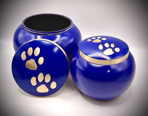 Brass Odyssey Royal Blue Pet Cremation Urn