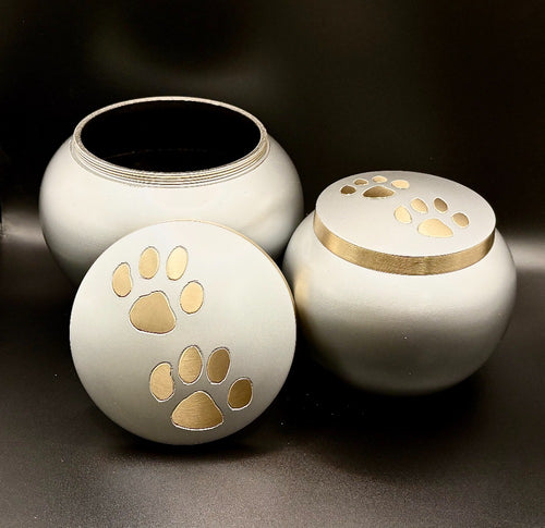 Brass Odyssey Silver Pet Cremation Urn