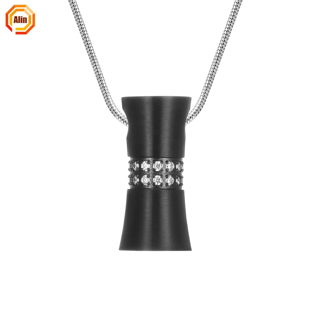 Ashes Cremation Jewelry Black Stainless Steel Pet Urn Pendants Necklace High Quality Pendant