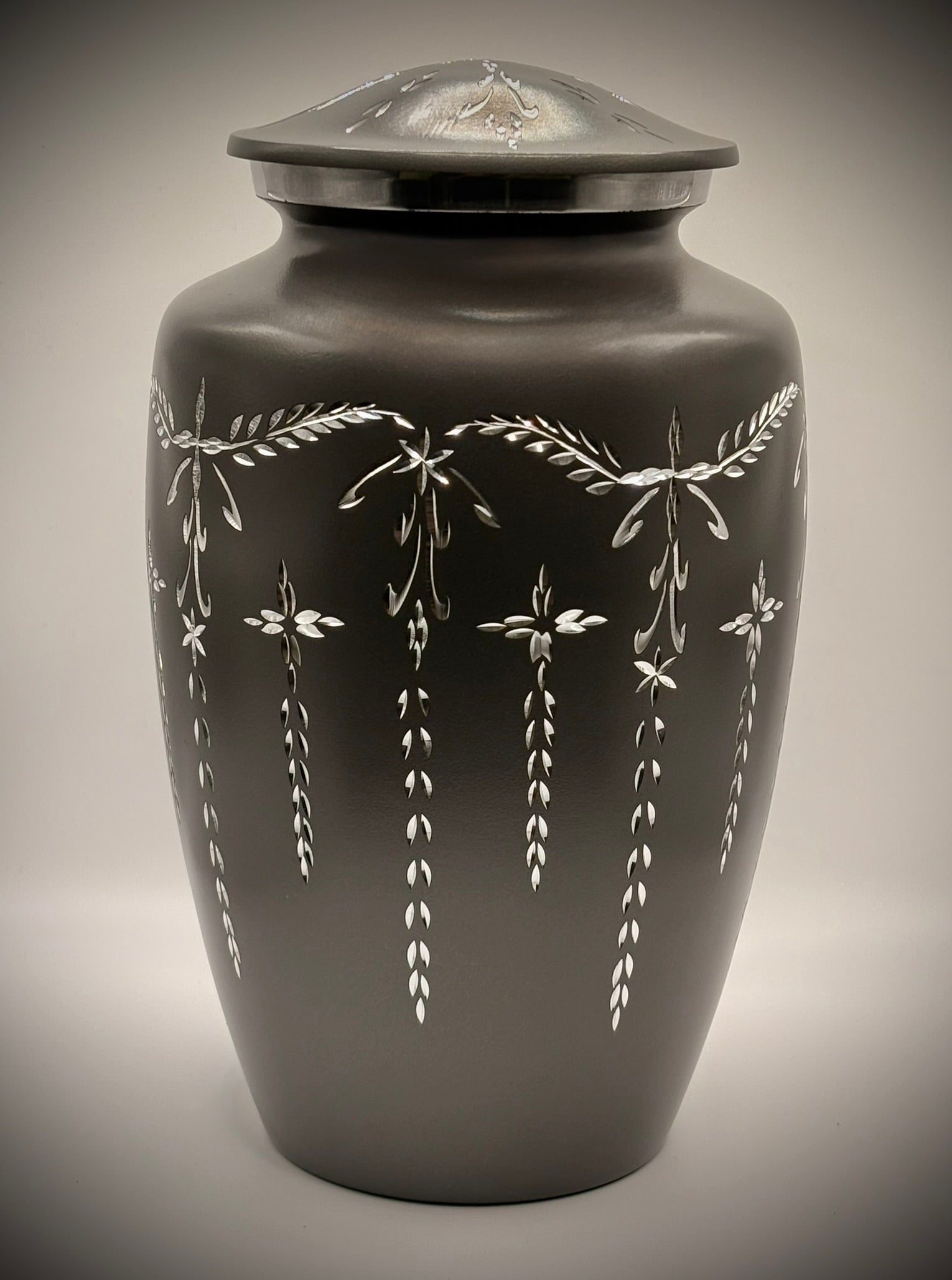Diamond Dark Grey Aluminium Adult Cremation Urn