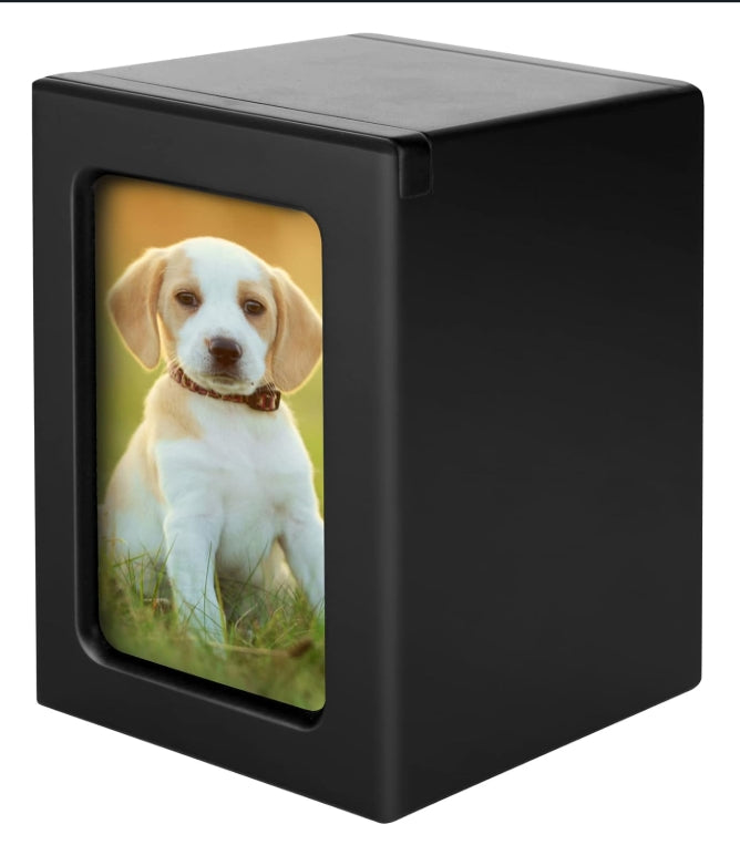 Eco-Friendly Wooden Urn with Photo Frame Simple Style Pet Crmation Urn