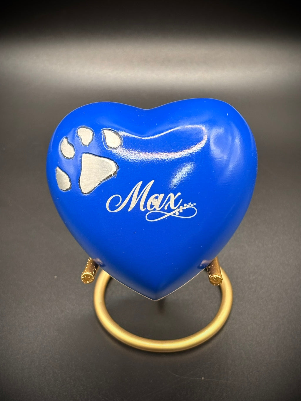 Heart Paw Print Aluminium Keepsake Urn