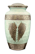 Angel Wings Pearl Blue Aluminium Adult Cremation Urn