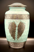 Light Blue Angel Wings Auminium Adult Cremation Urn