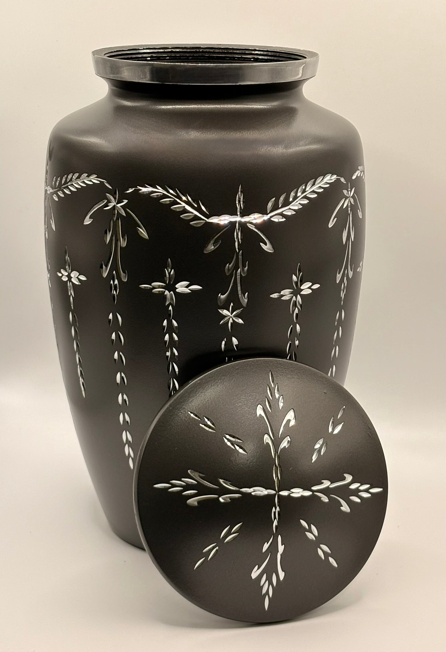 Diamond Dark Grey Aluminium Adult Cremation Urn
