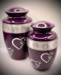 Purple Paw Print Silver Band Aluminium Pet Cremation Urns