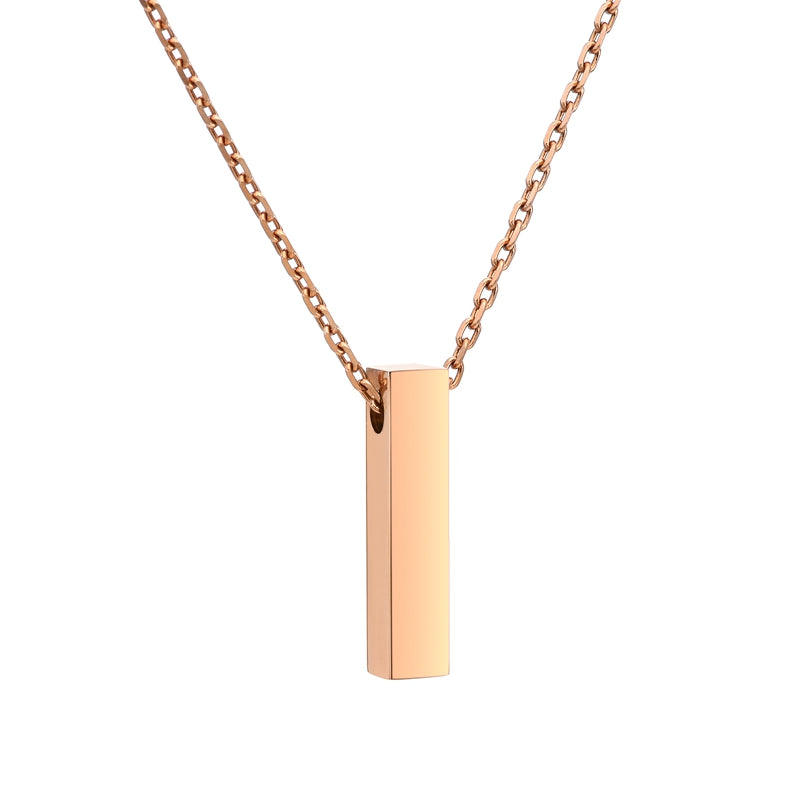 Square Stainless Steel Ash Memorial Pendant rose gold