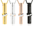 Stainless Steel Urn Pendant Necklace Cylinder Ashes Necklace