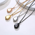 Teardrop Urn Pendant Necklace Stainless Steel Cremation Jewelry Necklace for Ashes