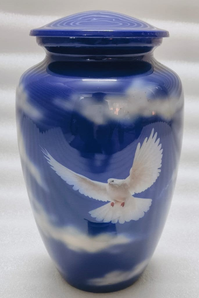 White Dove Adult Aluminium Cremation Urn