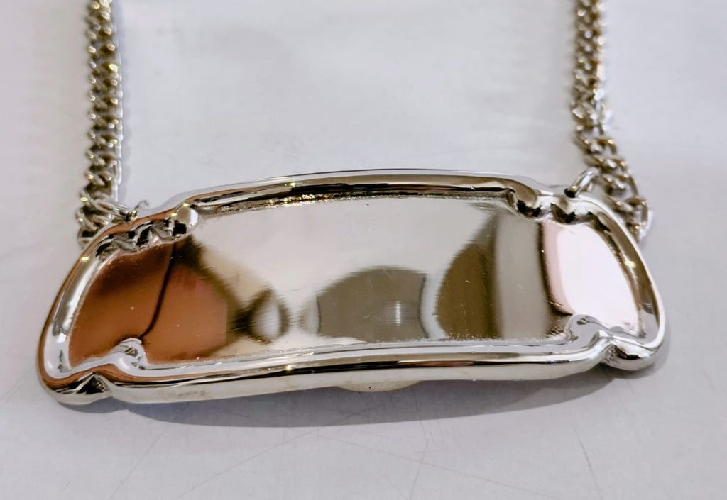 Silver Name Plate on Chain for Cremation Urn